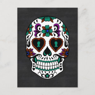 Carte Postale Rétro Day of the Dead Sugar Skull