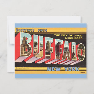Carte postale rétro de Buffalo New York
