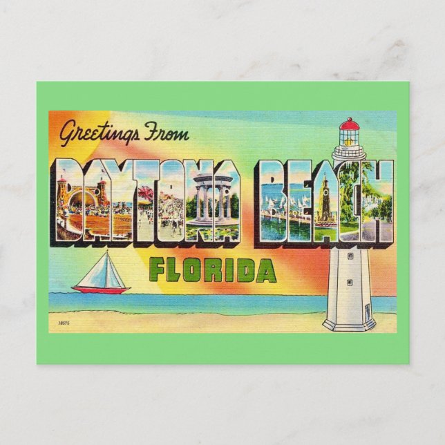 Carte postale rétro de Daytona Beach (Devant)