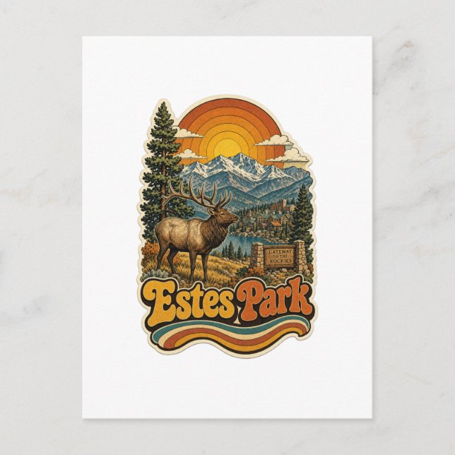 Carte postale rétro de Estes Park Colorado (Devant)