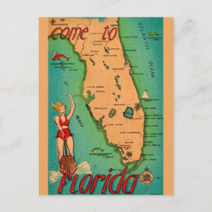 Carte postale Retro de Floride