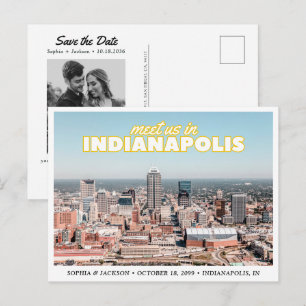 Carte postale rétro de mariage "Save the Date" d'I