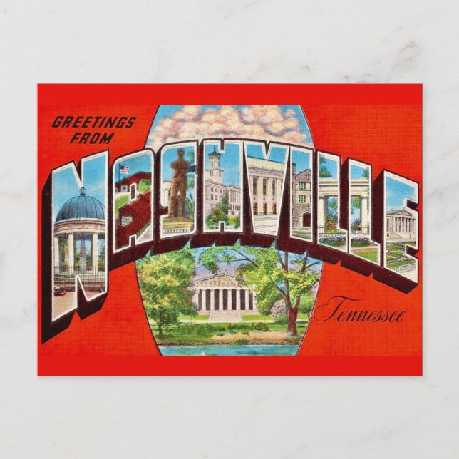 Carte postale rétro de Nashville (Devant)