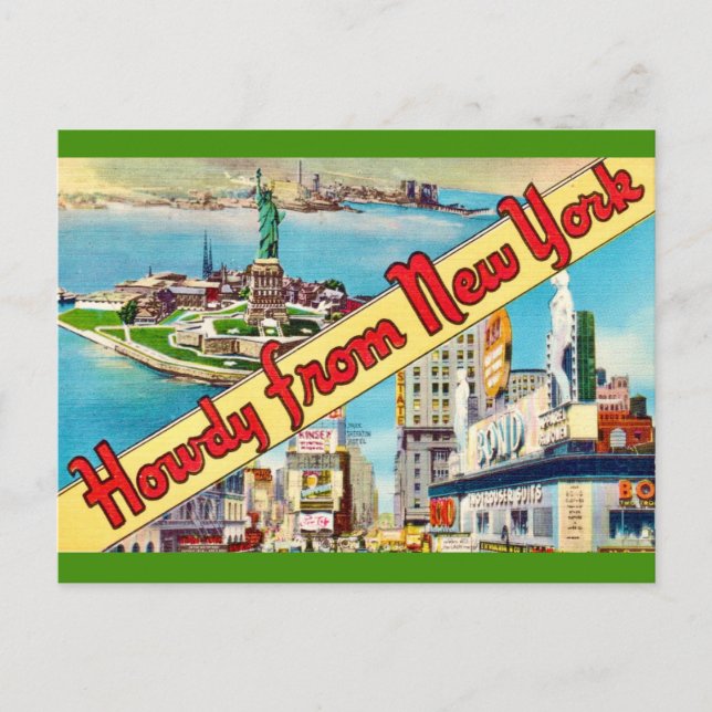 Carte postale rétro de New York City (Devant)