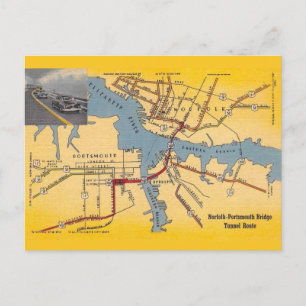 Carte postale rétro de Norfolk Portsmouth