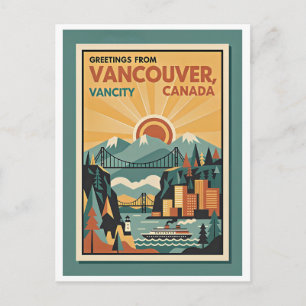 Carte postale rétro de Vancouver Canada – années 1