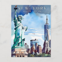 Carte postale rétro de voyage à New York