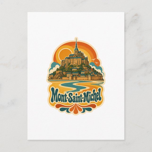 Carte postale rétro de voyage Mont Saint Michel (Devant)