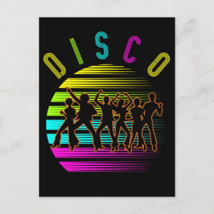 Carte Postale Retro Disco Dancing Funky Music