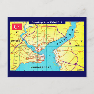 Carte postale rétro d'Istanbul