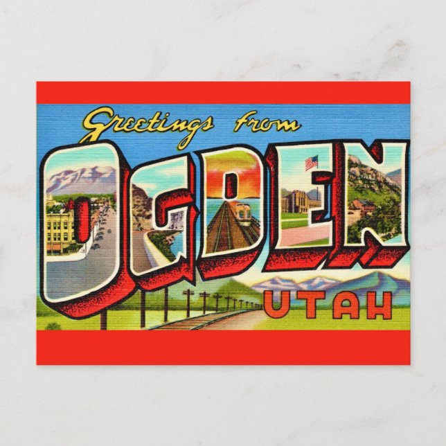 Carte postale rétro d'Ogden Utah (Devant)
