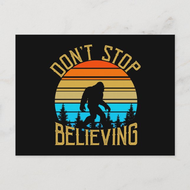Carte Postale Retro Dont Stop Believing Bigfoot (Devant)