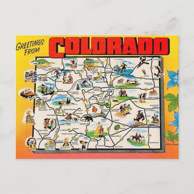Carte postale rétro du Colorado (Devant)