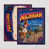 Carte postale rétro du Michigan des années 80