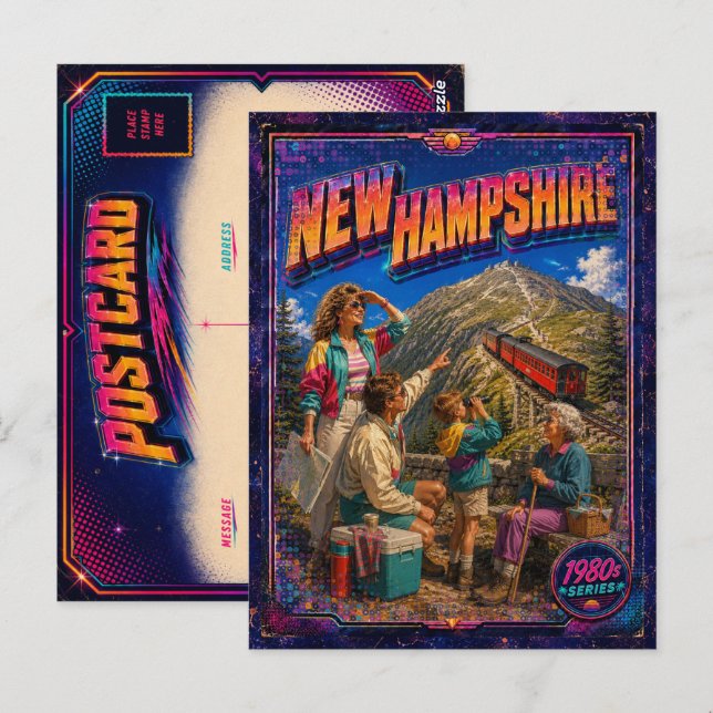 Carte postale rétro du New Jersey des années 80 (Devant / Derrière)