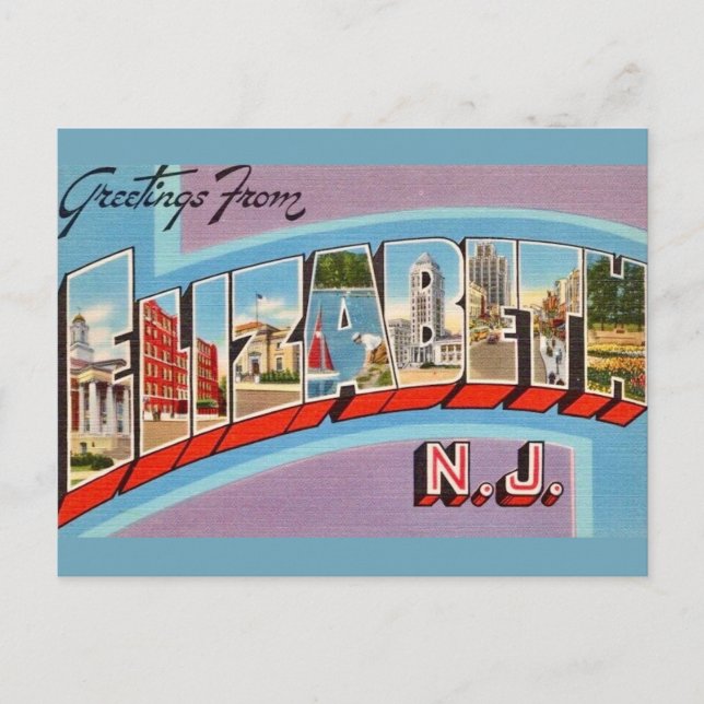 Carte postale rétro Elizabeth NJ (Devant)