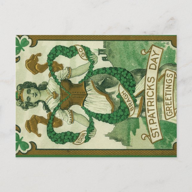 Carte Postale Rétro - Erin Go Braugh. Saint-Valentin Patrick Fêt (Devant)