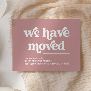 Carte Postale Retro et Boho Dusty Rose Moving Faire-part