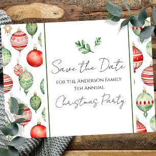 Carte Postale Retro Family Christmas Party Enregistrer l'arbre d