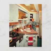Rétro femme au foyer en cuisine