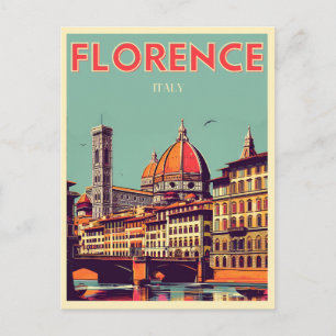 Carte Postale Retro Florence, cadeaux de voyage à Florence Itali