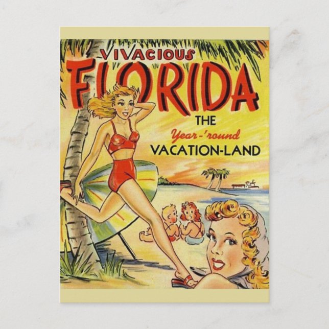 Carte postale Retro Florida Vacances (Devant)