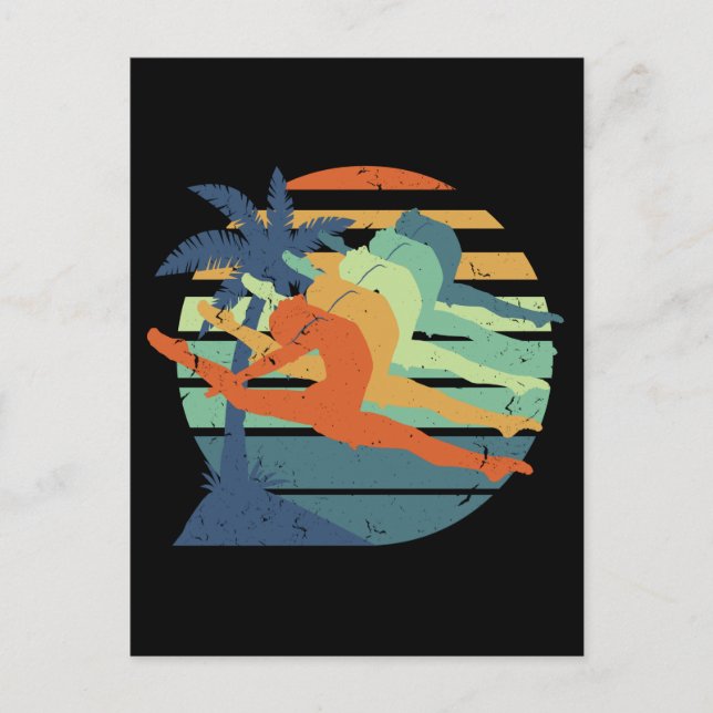 Carte Postale Retro Funny Gymnastic Women Acrobatic Sports Lover (Devant)