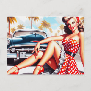 Carte Postale Retro Girl Classic Pin Up