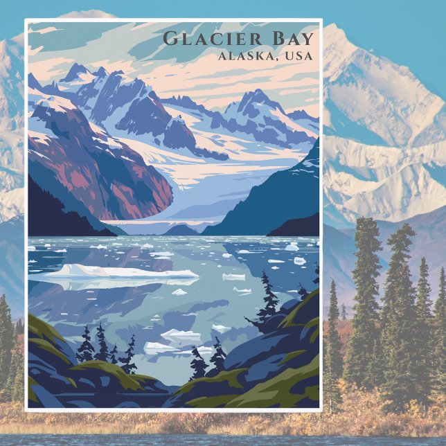 Carte Postale Retro Glacier Bay Alaska USA National Park Travel (Créateur téléchargé)