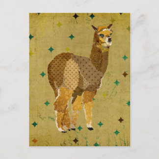 Carte postale Rétro Gold Alpaca