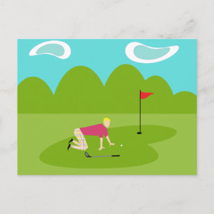 Carte postale Retro Golfer