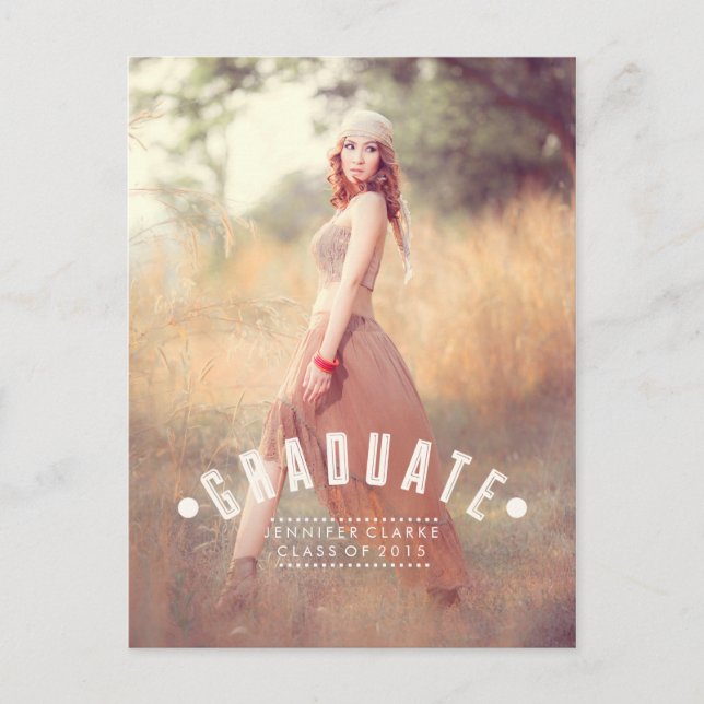 CARTE POSTALE RETRO GRAD | 2015 GRADUATION PARTY INVITATION (Devant)