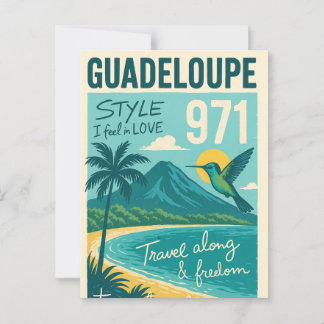Carte Postale Rétro Guadeloupe, Plage de Rêve