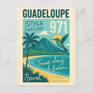Carte Postale Rétro Guadeloupe, Plage de Rêve