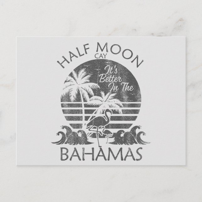 Carte postale Retro Half Moon Bahamas (Devant)