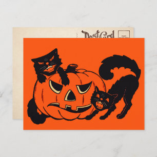 Carte postale Retro Halloween Cats