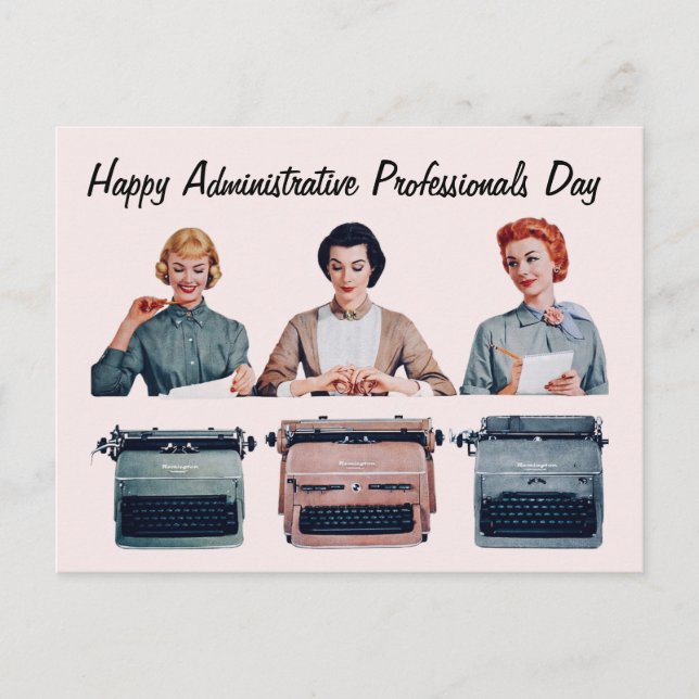 Carte Postale Retro Happy Administrative Professionals Day  (Devant)