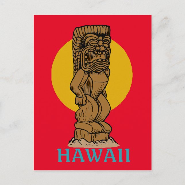 Carte Postale Retro Hawaiian Tiki (Devant)