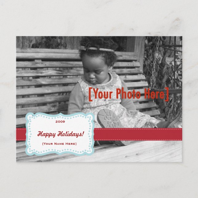 Carte postale Retro Holiday Fly Photo Blue & Red (Devant)
