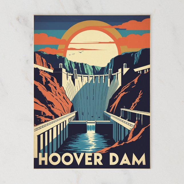 Carte Postale Retro Hoover Dam Engineering Marvel (Créateur téléchargé)