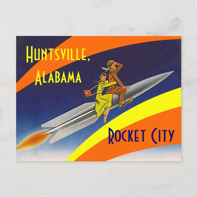 Carte postale Retro Huntsville Alabama Rocket City (Devant)