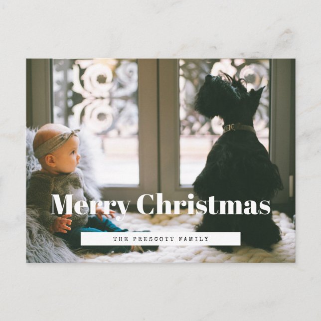 Carte Postale Retro Joyeux Noël photo de famille (Devant)