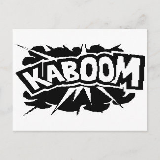 Carte Postale Retro KABOOM ! Blast - Noir & Blanc