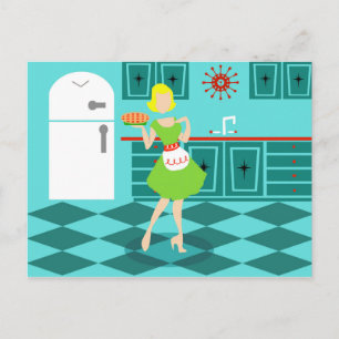 Carte Postale Retro Kitchen Postcard