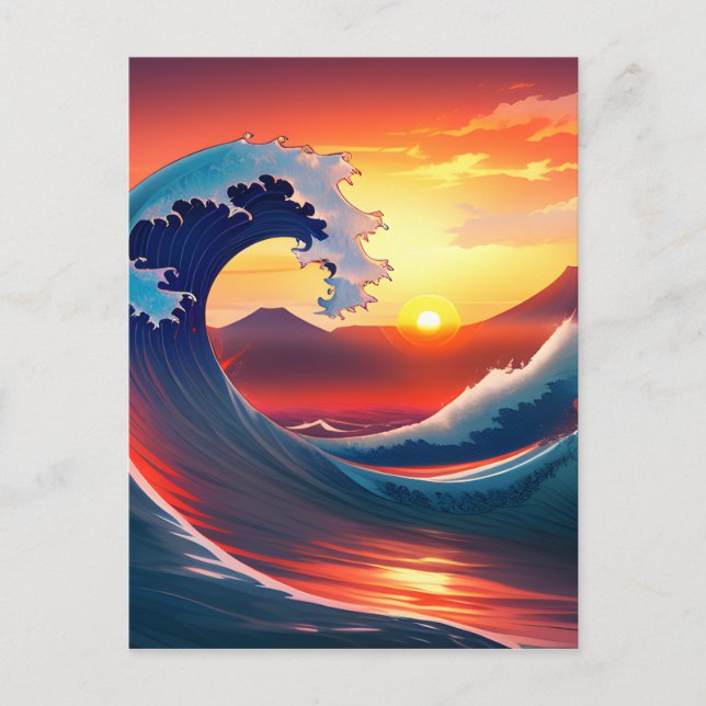 Carte Postale Rétro La Grande Vague au large (Devant)