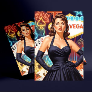 Carte Postale Rétro Las Vegas Pin-up