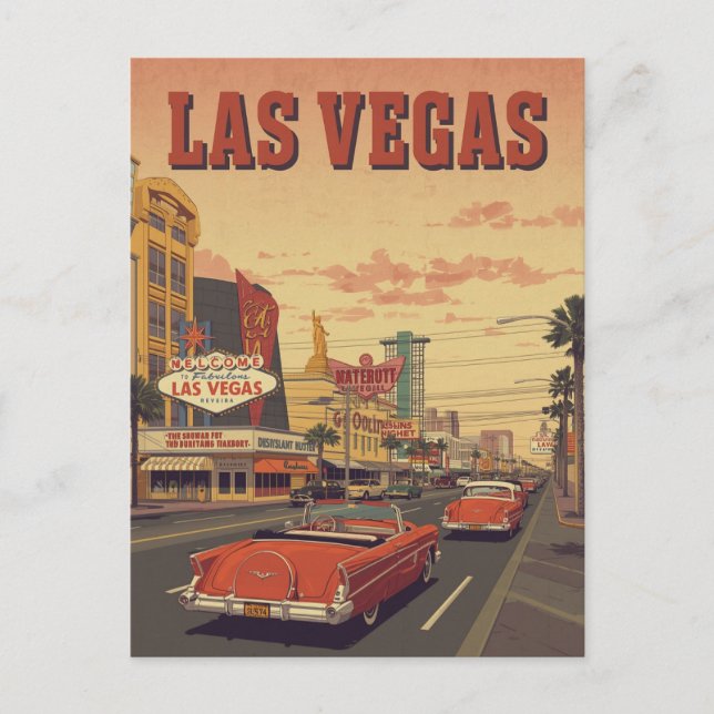 Carte Postale Retro Las Vegas Strip Drive (Devant)