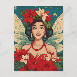 Carte Postale Retro les années 50 Tropical Christmas Pin-Up Beau