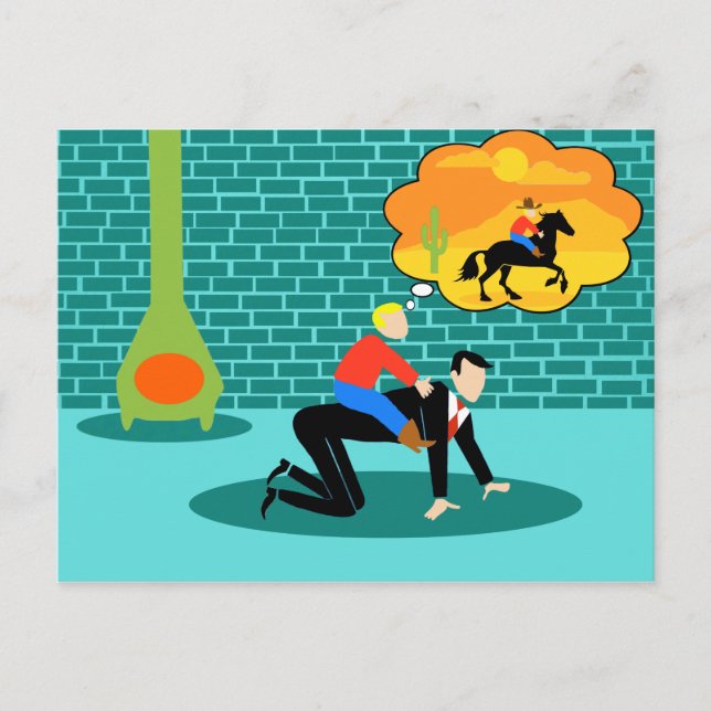 Carte Postale Retro Little Cowboy Postcard (Devant)