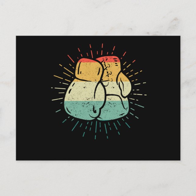 Carte Postale Retro Love Boxer Lover Boxer Gants Drôle (Devant)